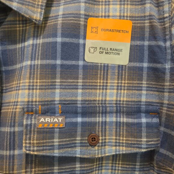 Ariat NWT Women's 2X Rebar Work Wear Flannel Long Sleeved Button Up - Picture 5 of 9